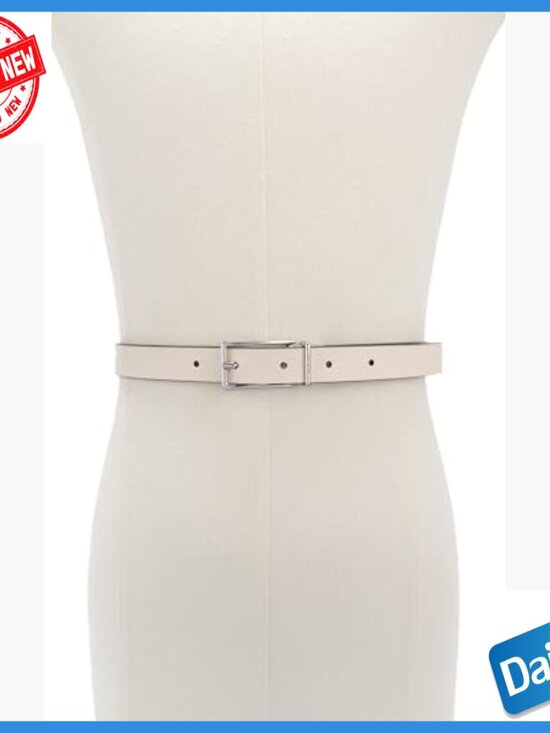 Reversible Logo Belt Adjustable Fit Polyurethane Women\'s Accessory X-Small